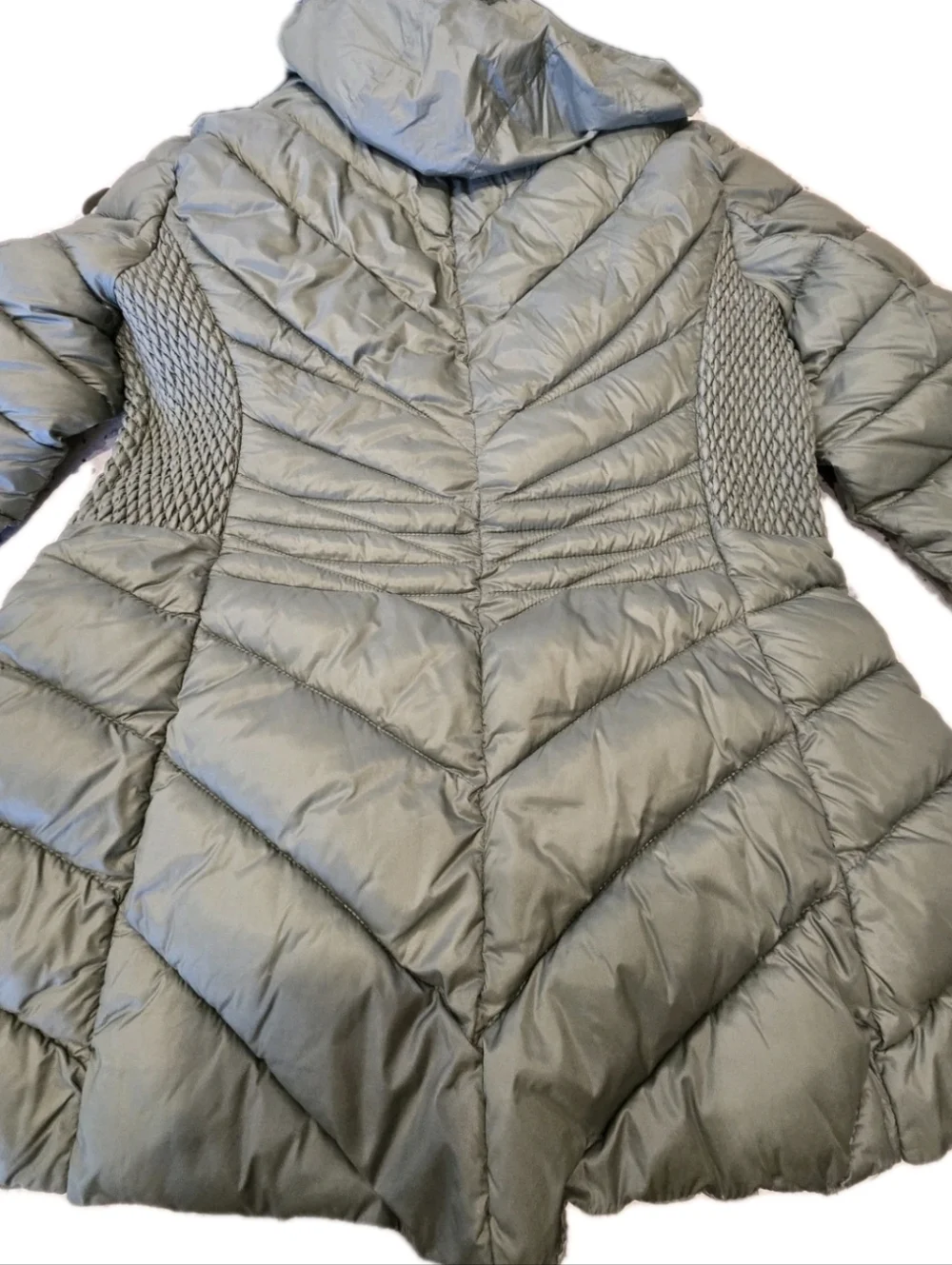 Bernardo Olive Green Puffer Jacket Hooded Quilted Coat Women’s M - Picture 2 of 14